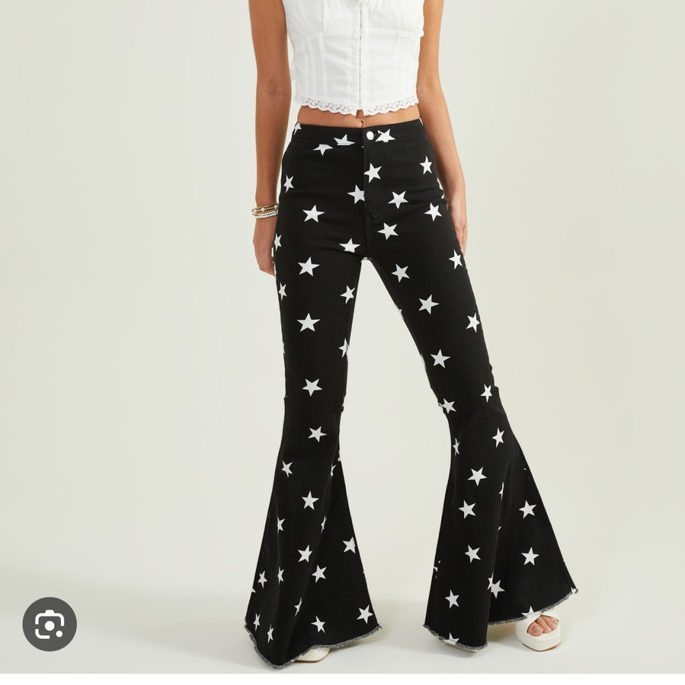 Black Flare Star pants